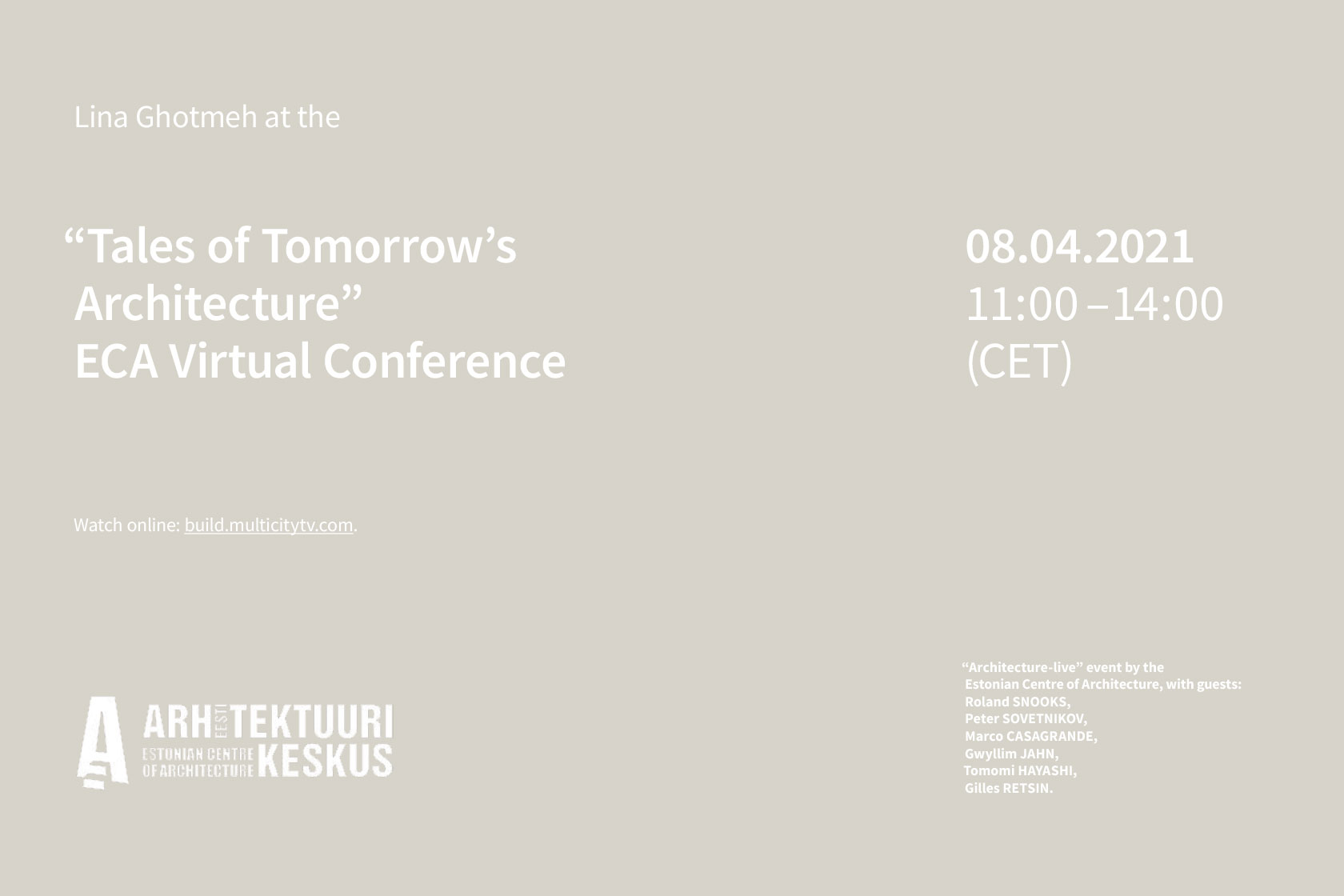 Conférence. Estonian Centre for Architecture. Lina Ghotmeh — Architecture CONF_ECA_ARCHLIVE_2-1680x1120