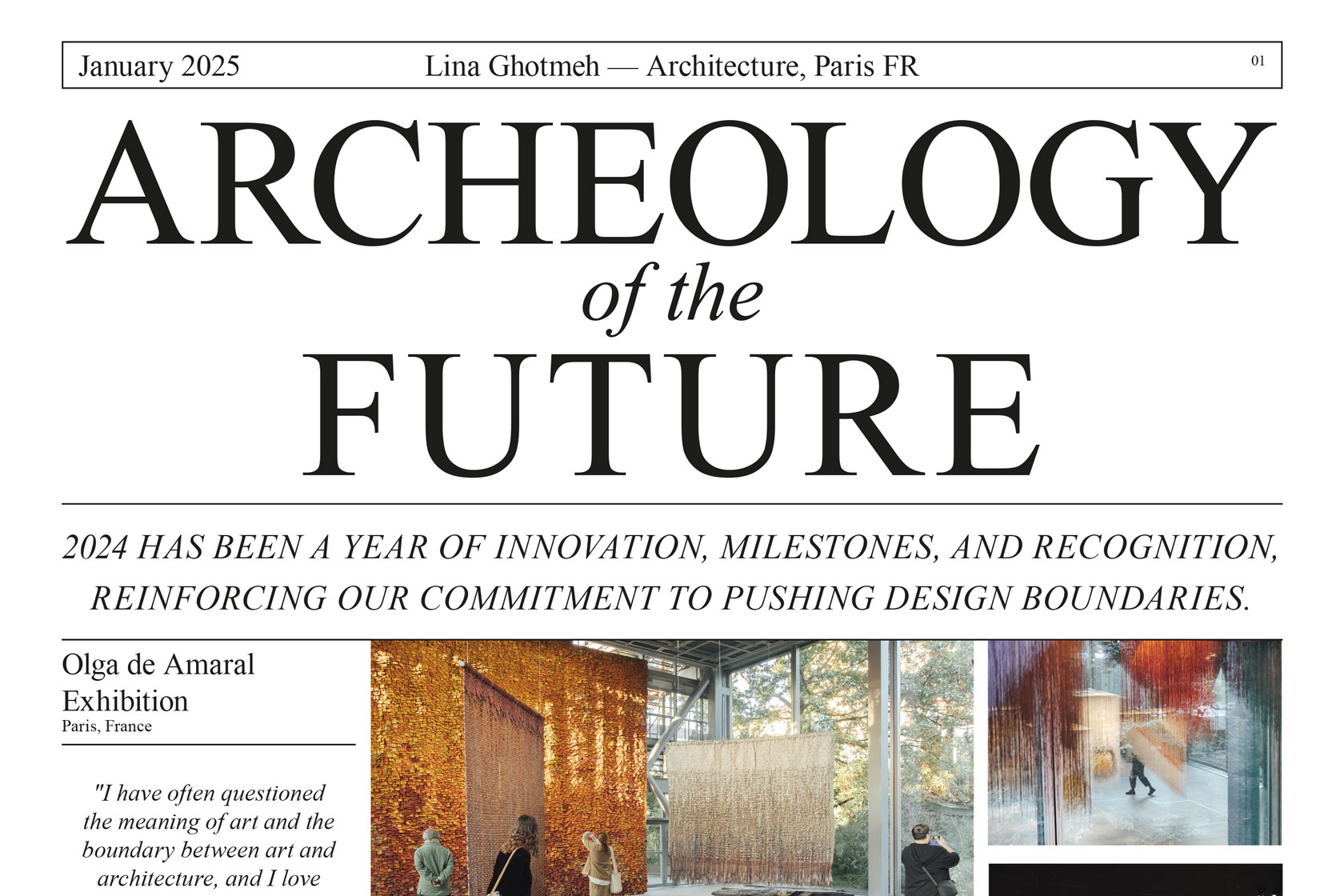 2025. Bonne Année à tous et à toutes ! Lina Ghotmeh — Architecture New-Year_Newspaper_NEWS_front