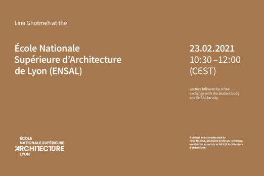 Conférence. École Nationale Supérieure d’Architecture de Lyon. Lina Ghotmeh — Architecture 3423_CONF_ENSAL_1680x1120