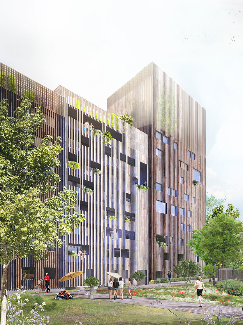 1st Prize.  ‘AdivBois’ Wooden Housing in Angers Lina Ghotmeh — Architecture ADIV BOIS---04